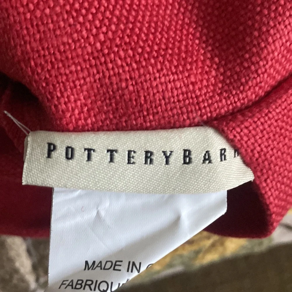 Pottery Barn Red pillow Cover with Button Closure - Picture 2 of 5